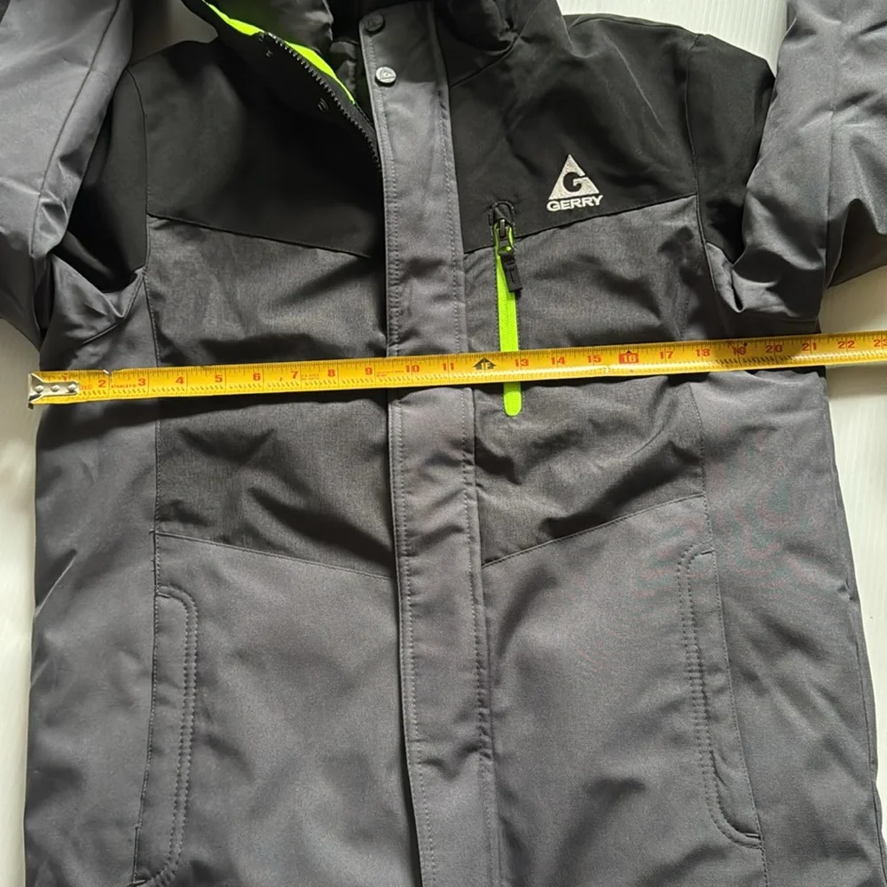 Gerry Black and Gray Jacket with Neon Green Accents.  Boys size Large 14-16